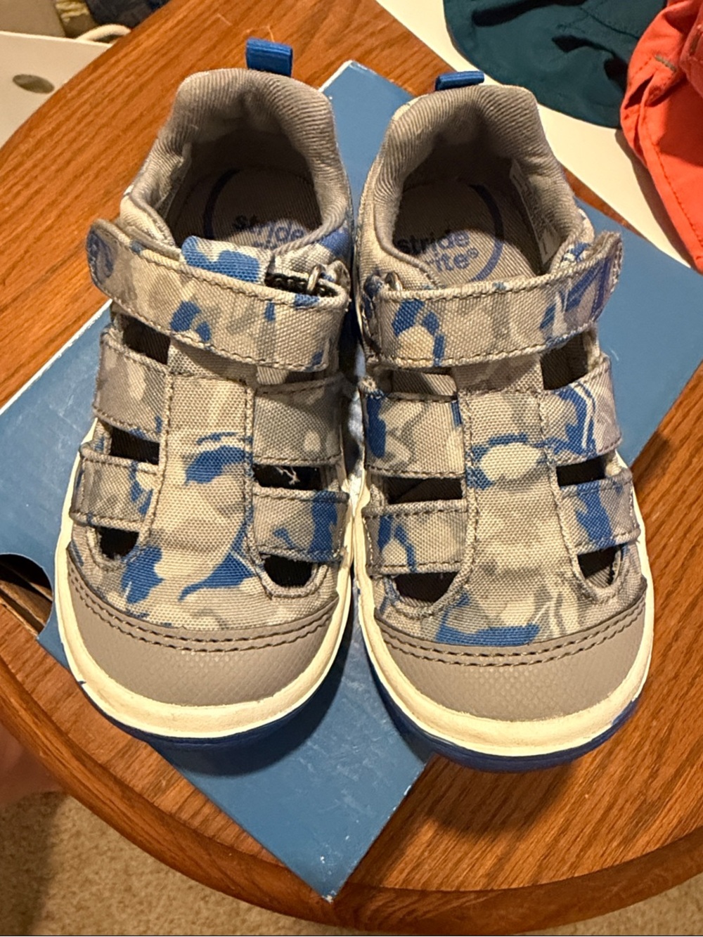 Stride Rite Gray and Blue Boys' Closed-Toe Sandals
